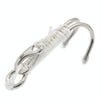 Diving Double-headed Stainless Steel Flow Hook With Safety Rope, Color: White