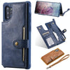 For Galaxy Note 10 Plus Buckle Zipper Shockproof Protective Case with Holder & Card Slots & Wallet & Lanyard & Photos Frame(Blue)