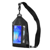 Tteoobl Swimming Waterproof Crossbody Phone Bag Touch Screen Chest Bag,Style:  Zipper Model(Black)