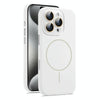 For iPhone 15 Pro AG Fine Hole Liquid Silicone MagSafe Magnetic Phone Case(White)