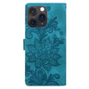 For iPhone 11 Pro Max Lace Floral Embossed Magnetic Buckle Leather Phone Case(Green)