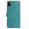 For Samsung Galaxy A22 5G Skin Feel Embossed Feather Leather Phone Case(Green)