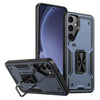 For Samsung Galaxy S25 5G Ring Holder PC Hybrid TPU Phone Case(Navy Blue)