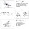 S925 Sterling Silver Pink Dragonfly Ear Stud Women Earrings