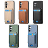For Samsung Galaxy S25 5G Carbon Fiber Vertical Flip Wallet Stand Phone Case(Blue)