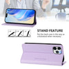 For iPhone 11 Pro RC01 Dual-Folded Magnetic Suction RFID Leather Phone Case(Light Purple)
