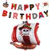 5PCS Pirate Ship Balloon Cartoon Halloween Aluminum Film Balloon(Red Black)