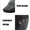 12982 Autumn and Winter Adjustable PU Leather Perforated Peaked Cap, Size:One Size(Dark Coffee)