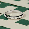 SCR943-6 S925 Sterling Silver Personalized Black White Diamond Texture Ring Hand Decoration
