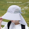 1039 Summer Children Fisherman Hat Large Brim Shawl Sun Hat(Pink)