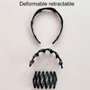 Folding Hair Clip Hair Bundle Ladies Summer Invisible Retractable Headband(Black)