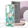 For Samsung Galaxy S25 Ultra 5G Splicing Marble Flower IMD TPU Phone Case(Blue Flower)
