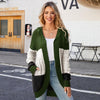 Women Casual Mid-Length Hooded Knit Cardigan Jacket, Size: S(Green)