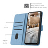 For vivo Y300 Global / V40 Lite IDN Embossed Kitten Phone Leather Case with Lanyard(Blue)