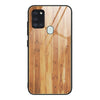 For Samsung Galaxy A21s Wood Grain Tempered Glass + TPU Shockproof Case(M03)