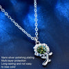 XMA033 925 Silver Necklace Moissanite Sunflower Flower Pendant Jewelry, Color: White