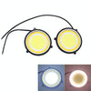 2 PCS DC 12V 10W 6000K Circular Car DRL Daytime Running Lights Lamp(White Light + Yellow Light)