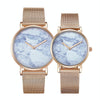 CAGARNY 6812 Round Dial Alloy Gold Case Fashion Couple Watch Men & Women Lover Quartz Watches with Stainless Steel Band