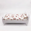 1:12 Mini House Toy Simulation Bedroom White Single Bed(White)