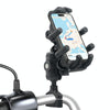 Outdoor Motorcycle Aluminum Alloy Shock-absorbing Mobile Phone Holder(Handlebar Model)