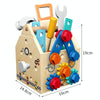 Wooden Multifunction Toolbox Early Learning Disassembly Nut Tool Basket Children Educational Toy(Colorful)