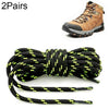 2 Pairs Round High Density Weaving Shoe Laces Outdoor Hiking Slip Rope Sneakers Boot Shoelace, Length:100cm(Black-Fluorescent Green)