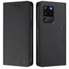 For Samsung Galaxy S20 Ultra RC01 Dual-Folded Magnetic Suction RFID Leather Phone Case(Black)