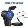 ZH-526I1 Car / Motorcycle 4.2A Dual USB Port Car Charger(Blue Light)