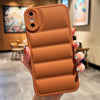For iPhone XS Max Eiderdown Airbag Frosted TPU Phone Case(Brown)