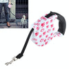 Pink Paw Print Retractable Dog Lead 5m - Medium Dogs 35kg