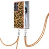 For Samsung Galaxy S25 Ultra 5G Electroplating Dual-side IMD Phone Case with Lanyard(Leopard Print)