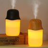 Desktop USB Humidifier Wood Grain Air Aromatherapy Night Light(Dark Color)