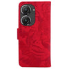 For Asus Zenfone 9 Tiger Embossing Pattern Flip Leather Phone Case(Red)