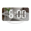 TS-8201 LED Digital Mirror Alarm Clock Big Screen Dual USB Desktop Table Clock, Color: White Shell White Light