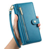 For Redmi K70 Nine Card-slot Zipper Wallet Bag Leather Phone Case(Blue)