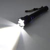 Long Style Micro USB Charging Outdoor Waterproof P90 + COB LED Flashlight, Support Power Display & Telescopic Focusing & 7-level Brightness Adjustment