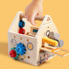 Wooden Multifunction Toolbox Early Learning Disassembly Nut Tool Basket Children Educational Toy(Colorful)