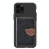 For iPhone 11 Pro Max Litchi Pattern Card Bag Wallet Bracket + TPU Phone Case with Card Slot Wallet Bracket Function(Black)