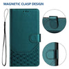 For Samsung Galaxy A26 Honeycomb Embossing RFID Leather Phone Case(Peacock Green)