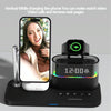 CO9 15W 5 in 1 Multifunctional Wireless Charger Bedside Clock Lamp(White)