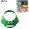 5 PCS Baby Kids Cap Shower Cap Baby Bath Cap Shower Hat Bath Visor Kids Bath Wash Hair Shield Hat(Green Frog)