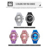 SkMEI 1553 Women LED Color Light Transparent Waterproof Watch Inlaid With Water Drill(Purple)