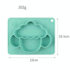 M010094 Children Silicone Dinner Plate Gridded Anti-Fall Eating Bowl Baby Cartoon Complementary Food Non-Slip Suction Cup Bowl(Green)