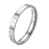 Fashion Simple Narrow BE THECHANGE Ring Electroplated 18k Titanium Steel Couple Ring, Size: 10 US Size(Silver)
