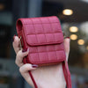 For Samsung Galaxy Z Flip6 BFB04 Plaid Crossbody Fold Phone Bag(Rose Red)