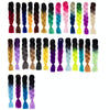 Fashion Color Gradient Individual Braid Wigs Chemical Fiber Big Braids, Length: 60cm(53 Black+Sky Blue)