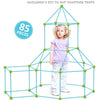 85 in 1 DIY Tent Toy Assembling Play House DIY Children Tent Building Toy( Round-Blue)