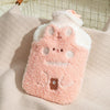 ZS103 Cartoon Plush Water-filled Explosion-proof Hot Water Bags, Spec: Intervened Pink(1000ml)