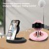 2 in 1 Silicone Desktop Wireless Charger Telescopic Stand For iPhone / Watch Wireless Charger (Black)