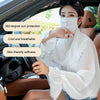 Ladies Summer Sun Shawl Riding Long Sleeve Cape Veil All-In-One Sun Protective Clothing, Style: Blue Cherry Blossom